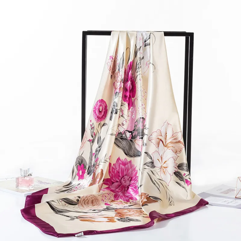 (Buy 1 Get 2 ) Women'S Fashion Floral Print Square Scarf