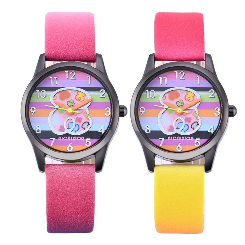 Kids Cartoon Fashion Gradient Multicolor Bear Watch