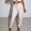 Women Fashion Elastic Waist Casual Solid Color Pants