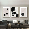 (Buy 1 Get 1) Nordic Simple Abstract Geometric Black White Line Decoration Living Room Hanging Painting Core