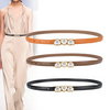 Women'S Fashion Casual Leather Pearl Thin Belt