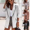 Women Fashion Casual Long Sleeve Double-Breasted Blazer Coat