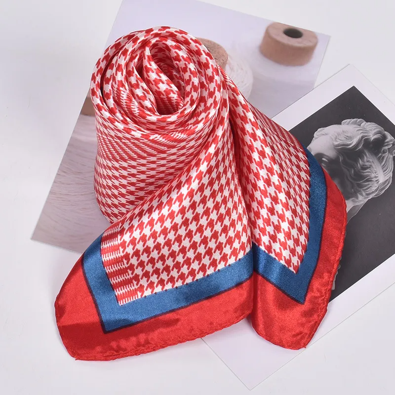 (Buy 1 Get 2) Women Fashion Geometric Print Satin Square Scarf