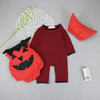 Kids Baby Girls Boys Autumn Winter Fashion Casual Cute Halloween Stripe Pumpkin Bat Pattern Romper