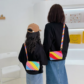 Kids Girls Fashion Sweet Cute Gradient Silicone Mini Crossbody Bag