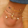 (Buy 1 Get 2) Women Fashion Vacation Beach Star Tassel Pineapple Pendant Anklet Set