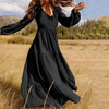 Women Ramadan /Eid Fashion Casual Loose Solid Color Swing Dress