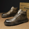 Men Fashion Mid To Help Personality Round Toe Distressed Vintage Boots