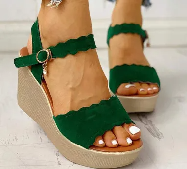 Women Fashion Wedge Heel Thick-Soled Open Toe Sandals