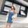 Fashion Women Campus Style Single-Breasted Suspender Denim Dress