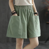 3 Pieces Women'S Fashion Basic Casual Cotton Linen Loose Solid Color Shorts