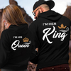 Couple Outfit Her King His Queen Letter Printed Couple Hooded Sweatshirt