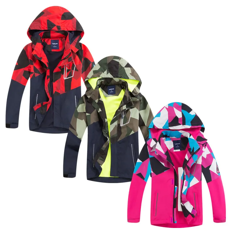 Kids Toddler Boy Fashion Waterproof Breathable Fleece Cardigan Zip Jacket Colorblock Jacket