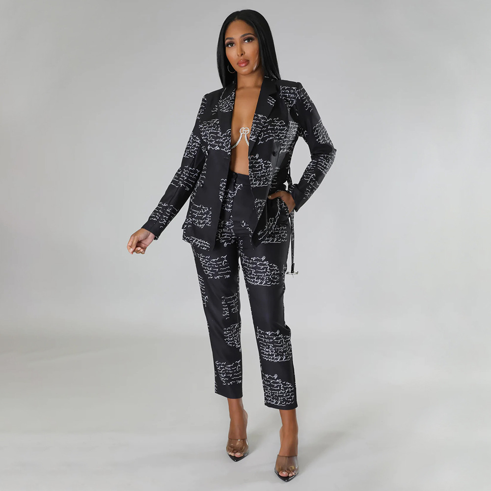 Women'S Personalized Print Suit Two-Piece Suit