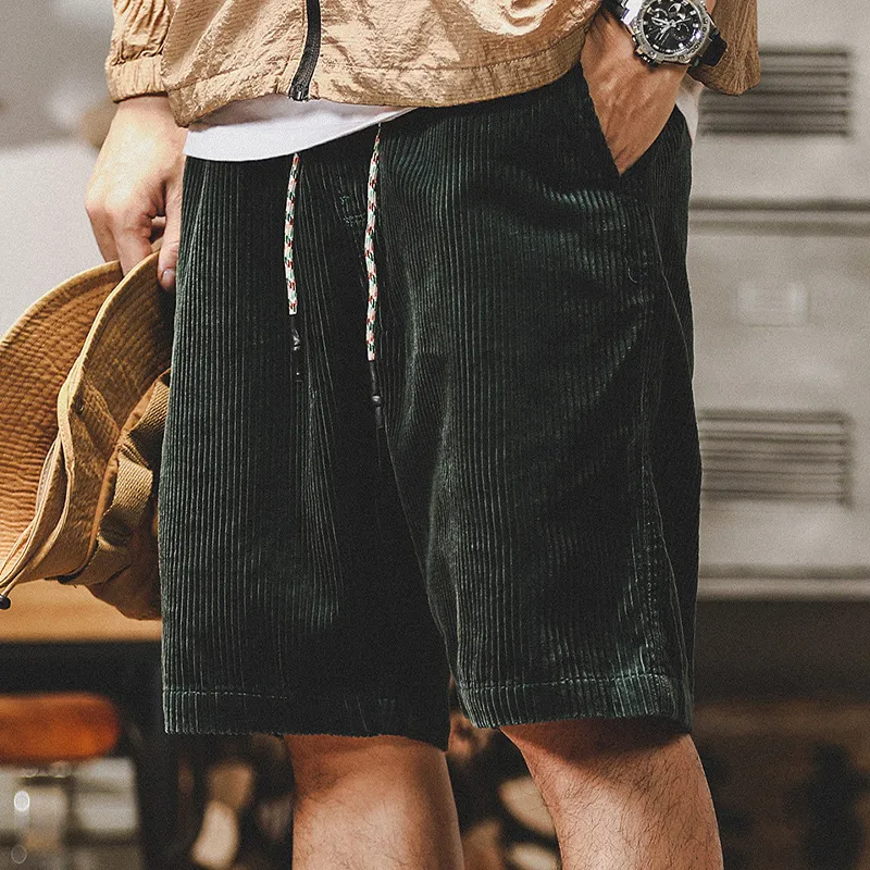 Men Fashion Loose Casual Corduroy Cargo Shorts Pants