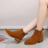 Women Fashion Plus Size Suede Pointed Toe Side Zipper Short Boots