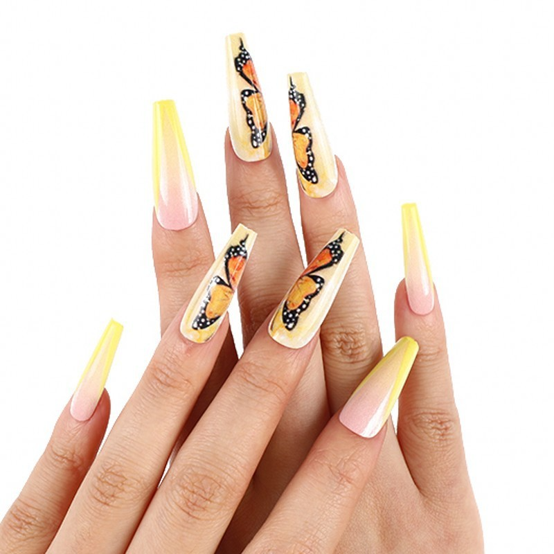 Fashion Butterfly Mosaic Detachable False Nails