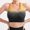 Gradient Color Women Breathable Running Seamless Gathered Fitness Yoga Sports Bra Shorts Set