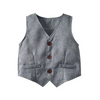 Little Gentlemen Boys Cotton Gray Vests And White Shirts And Pants Set