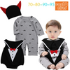 Kids Baby Girls Boys Autumn Winter Fashion Casual Cute Halloween Bat Pattern Romper Set