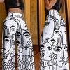 Women Fashion Casual Abstract Printing Wide Leg Pants