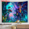 (Buy 1 Get 1) 150*200cm Creative Fantasy Mushroom Printed Tapestry