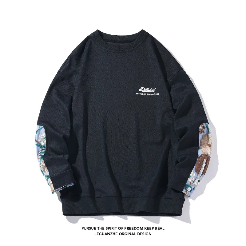 Men'S Casual Round Neck Long Sleeve Printed Loose Sweatshirt