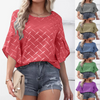 Summer Casual Women Loose Ruffled Sleeve Round Neck Blouse