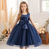 Kids Toddler Big Girls Casual Cute Party Mesh Bow Sleeveless Round Neck Tutu Princess Dress