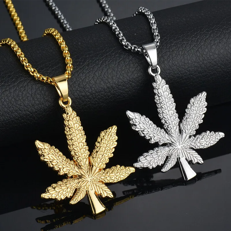 (Buy 1 Get 1) Hip Hop Style Maple Leaf Shape Design Necklace