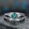 Women Fashion Rhinestone Two-Piece Micro-Inlaid Green Ring