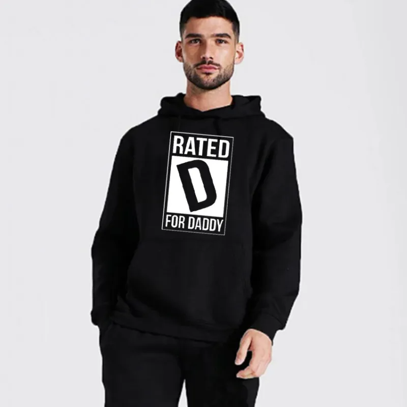 Men Fashion Casual Letter Print Hooded Loose Sweatshirt