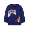 Kids Toddler Girls Autumn Winter Fashion Casual Cute Cartoon Horse Mushroom Print Round Neck Sweatshirts