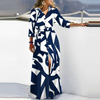 Women Fashion Casual Long Sleeve Printed Maxi Dress