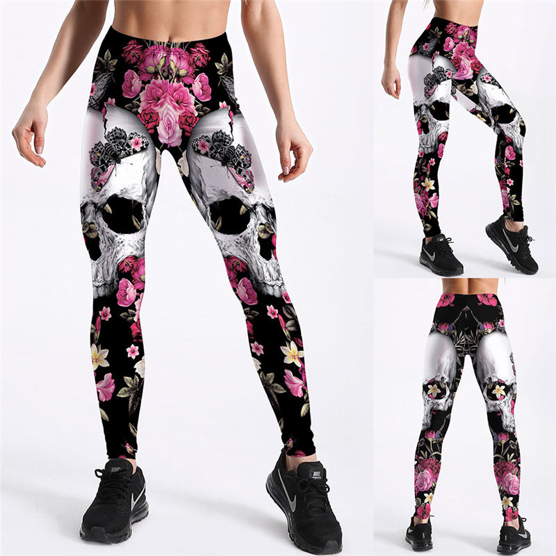 Women Halloween Fashion Cartoon Print Breathable Leggings