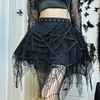 Gothic Punk Spider Web Fringe Skirt