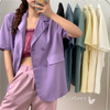 Women Casual Solid Color Thin Loose Short-Sleeved Blazer