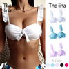 Women'S Simple Solid Color Shell Bag Hard Cup Sexy Beach Swimsuit Top