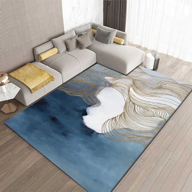 Living Room Ink Abstract Carpet Office Marbling Floor Mat