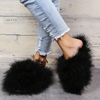 Winter Women Fashion Solid Color Plush Flat House Slippers