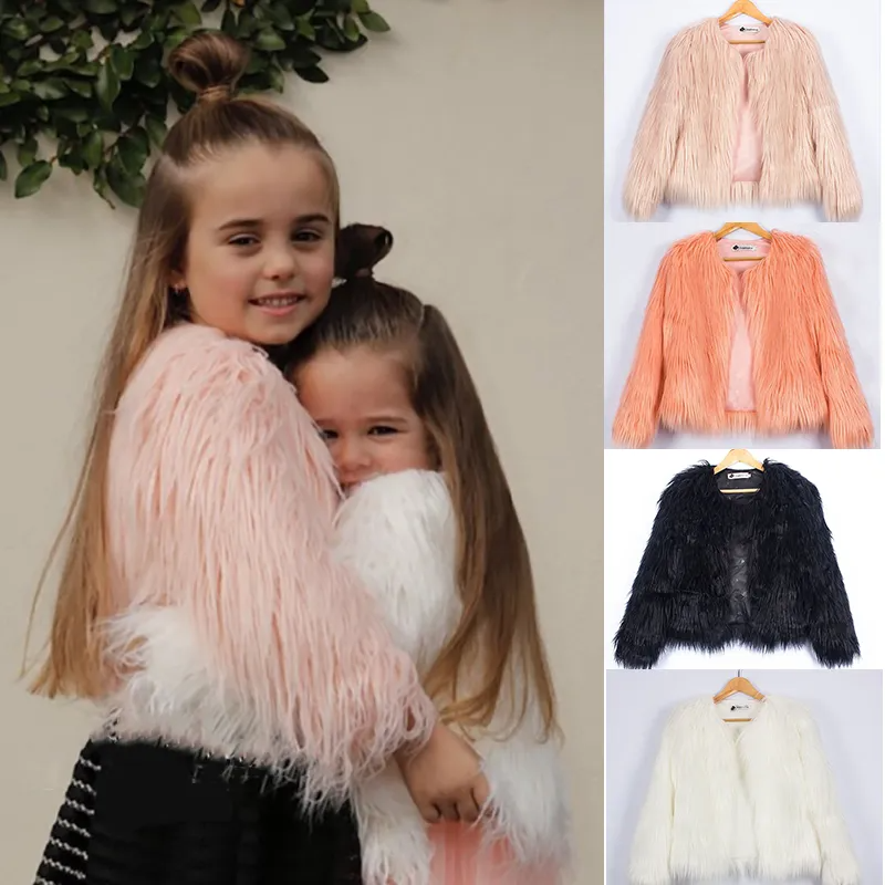 Fashion Girl Solid Color Faux Fur Coat