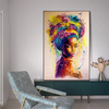 (Buy 1 Get 1) Fashion African Black Girl Graffiti Canvas Decoration Painting Core Living Room Decoration