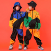 Kids Casual Hip-Hop Color Blocking Long Sleeve Letter Pattern Zipper Coat