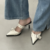 Women Fashion Sexy Punk Belt Buckle Pointed Toe Stiletto Heel Sandals Shoes