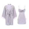 Women'S Sexy Satin Suspender Sleep Dress Robe Set