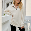 Women Autumn Winter Casual Half-Zipper Pullovers Long Sleeve Sweatshirts