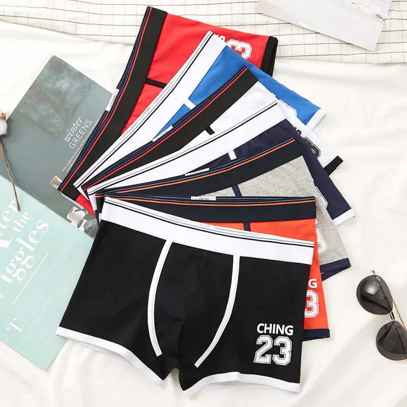 (Buy 1 Get 2) Men Fashion Casual Simple Letter Cotton Mid Waist Boxer Pants