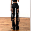 Women'S Fashion Solid Color Velvet Cut Out Bandage Pants