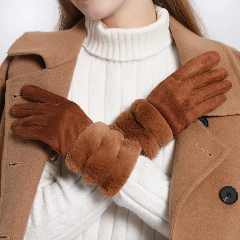 (Buy 1 Get 1) Winter Women Fashion Thickened Warm Suede Gloves