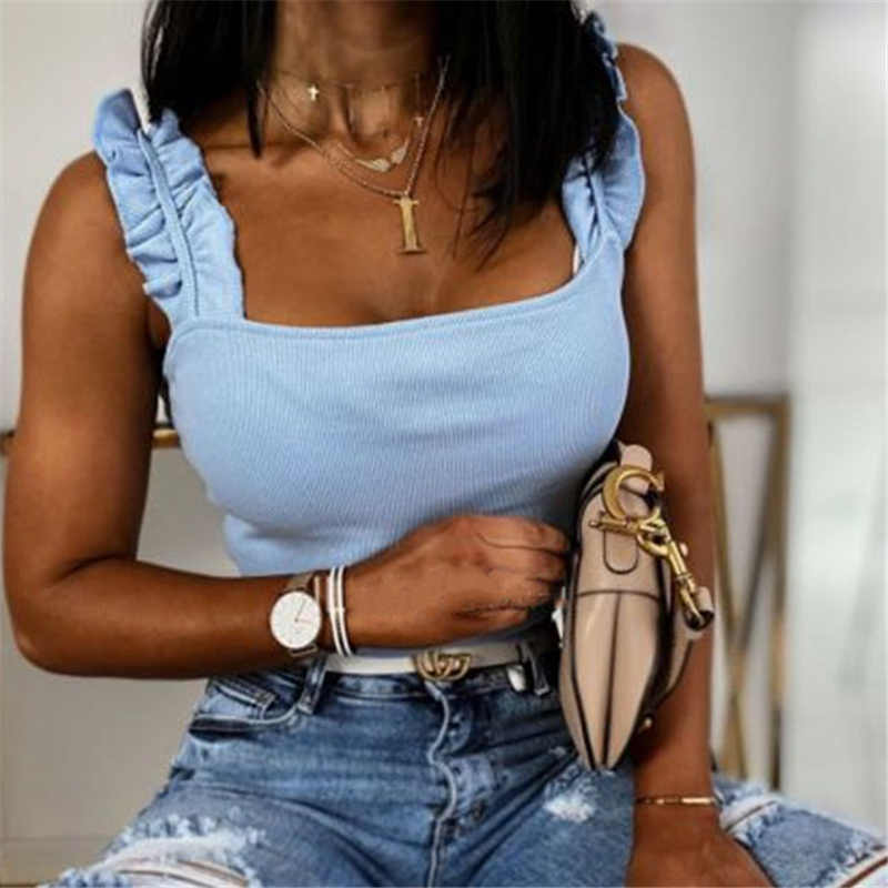 Women Fashion Stringy Selvedge Strap Tank Top